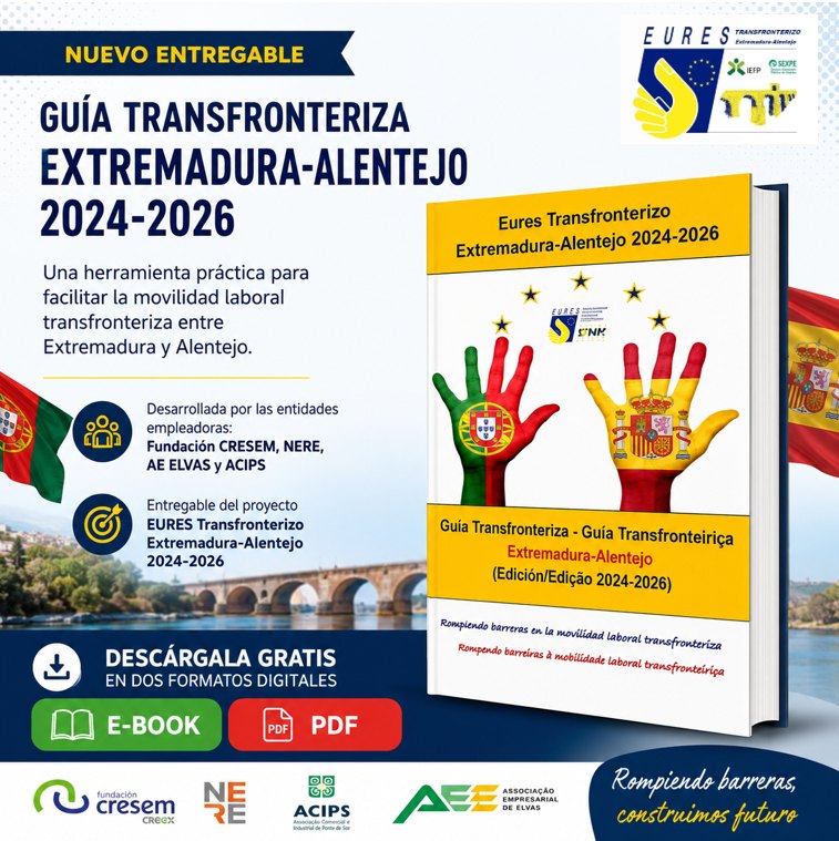 Novo Guia Transfronteiriço EURES Extremadura-Alentejo 2024-2026 já disponível
